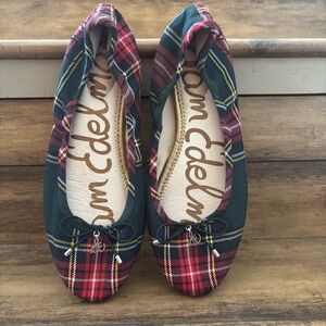 👛 (ANY 2/$20) Sam Edelman Felicia Plaid Ballet Flats - Red and Black